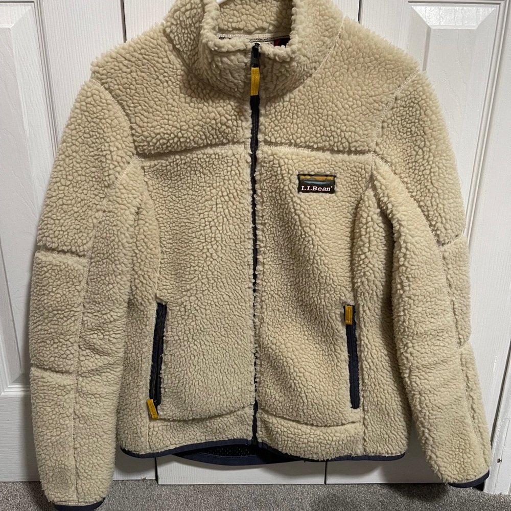 L.L. Bean Womens Beige Sherpa Jacket